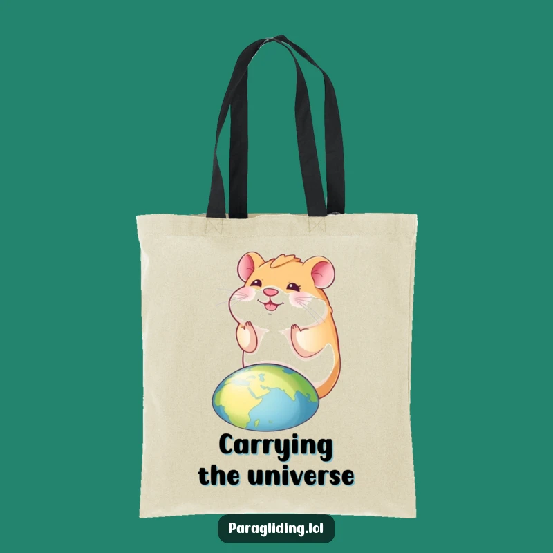 Funny Hamster Tote Bag: Smiling Explorer, Carry Your Joy