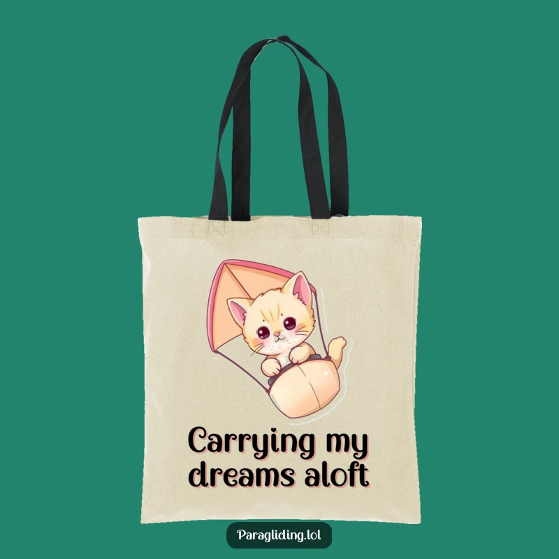 Funny Kitten Paraglider Tote Bag: Carry Your Essentials with Feline Fun