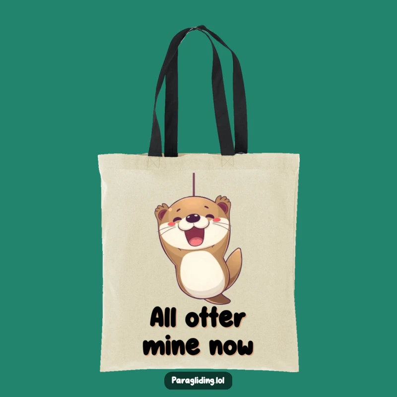 Funny Otter Paragliding Tote Bag - Joyful Expression, Carry Your Fun Everywhere