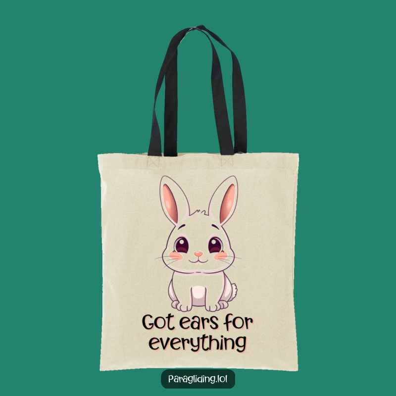 Funny Rabbit Wide-Eyes Tote Bag: Carry Your Amazement Funny Gift
