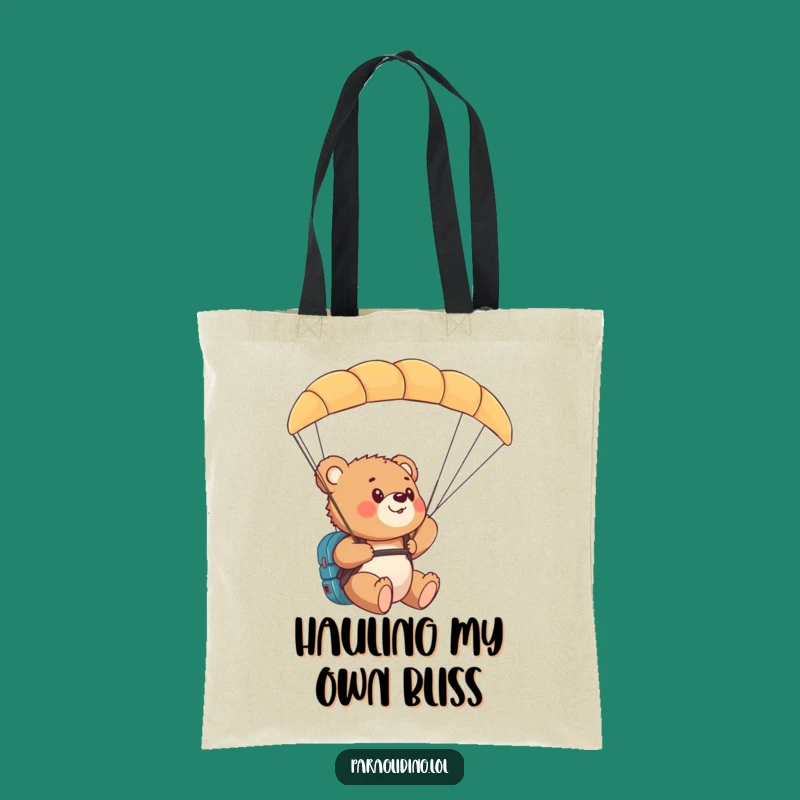 Funny Bear Cub Paragliding Tote Bag: Carry Wonder on Your Adventures