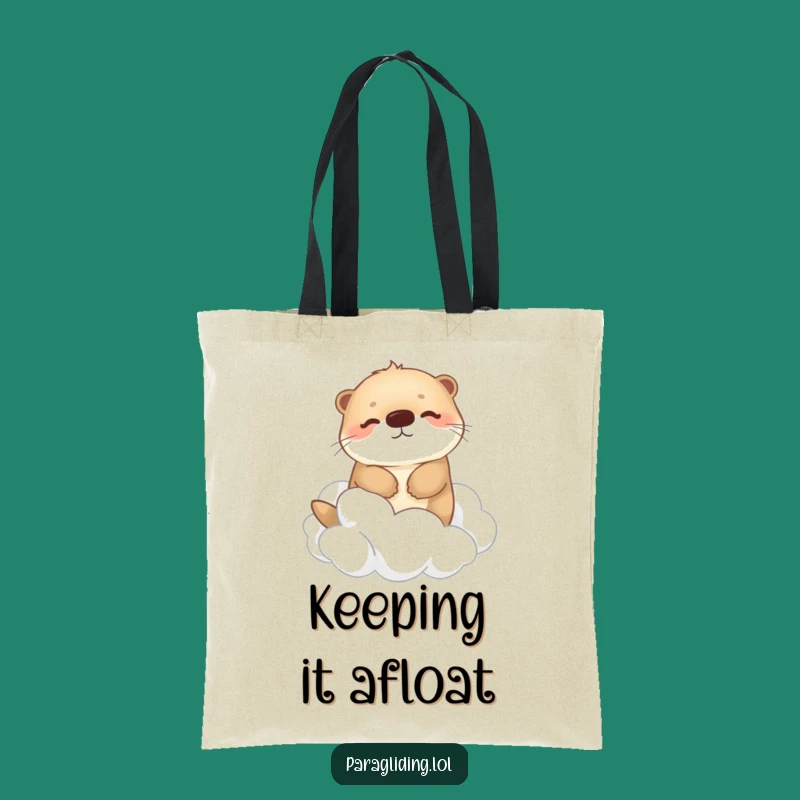 Funny Otter Cloud Drifting Tote Bag: Charming Carry-All for Essentials & Funny Gift.